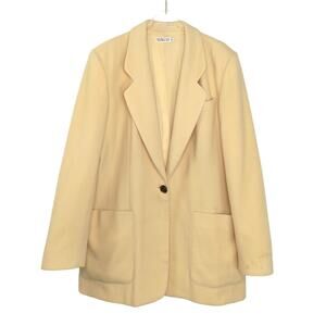 1980s Vintage Talbots Cream Blazer Jacket Twee Glam Retro Vintage Coat Medium
